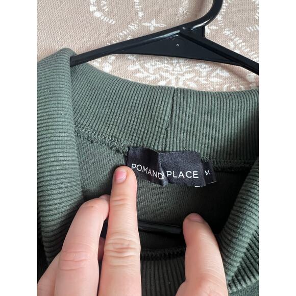 Tuckernuck Pomander Place Forest Green Porter Sweatshirt Dress Fleece Medium - Picture 6 of 8